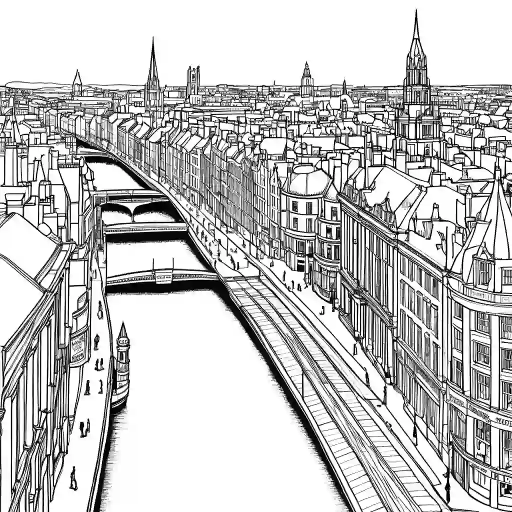 Dublin Cityscape coloring pages